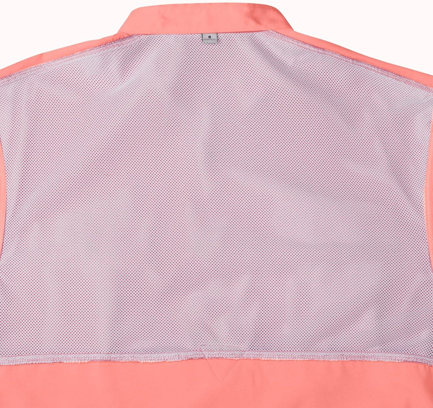 imageAlimens amp Gentle Short Sleeve Fishing Shirt Wicking Fabric Sun Protection Casual Button Down ShirtsSalmon Pink