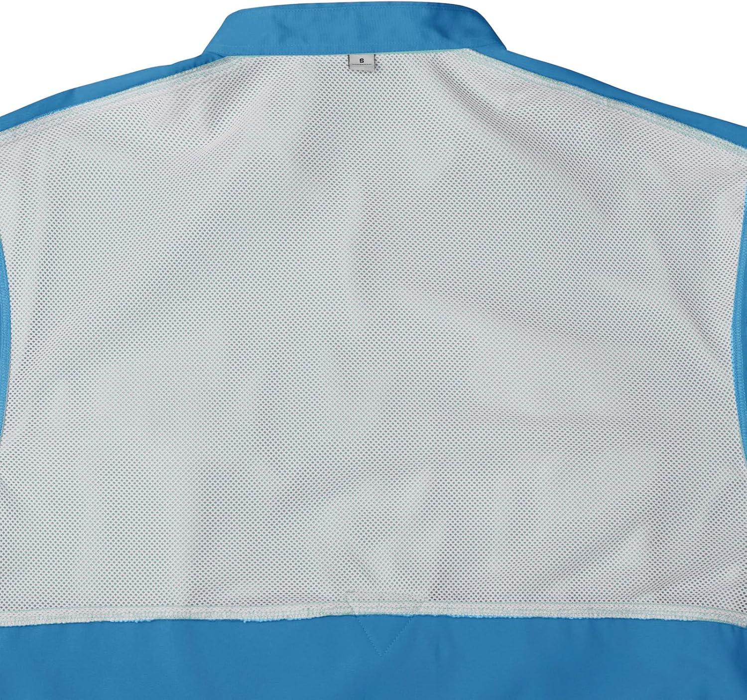 imageAlimens amp Gentle Short Sleeve Fishing Shirt Wicking Fabric Sun Protection Casual Button Down ShirtsTeal Blue