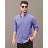 Alimens & Gentle Boys Long Sleeve Solid Button Down Oxford Shirt Collared Cotton Top with Chest Pocket(Aroyal Blue)
