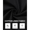 Alimens & Gentle Linen Shirts for Men Long Sleeve Casual Cotton Button Down Shirts Summer Beach Wedding Tops with Pocket(Black)
