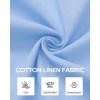 Alimens & Gentle Linen Shirts for Men Long Sleeve Casual Cotton Button Down Shirts Summer Beach Wedding Tops with Pocket(Blue)