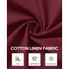 Alimens & Gentle Linen Shirts for Men Long Sleeve Casual Cotton Button Down Shirts Summer Beach Wedding Tops with Pocket(Burgundy)