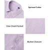 Alimens & Gentle Linen Shirts for Men Long Sleeve Casual Cotton Button Down Shirts Summer Beach Wedding Tops with Pocket(Lavender)