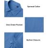 Alimens & Gentle Linen Shirts for Men Long Sleeve Casual Cotton Button Down Shirts Summer Beach Wedding Tops with Pocket(Royal Blue)
