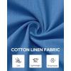 Alimens & Gentle Linen Shirts for Men Long Sleeve Casual Cotton Button Down Shirts Summer Beach Wedding Tops with Pocket(Royal Blue)