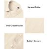Alimens & Gentle Linen Shirts for Men Long Sleeve Casual Cotton Button Down Shirts Summer Beach Wedding Tops with Pocket(Tan)