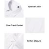 Alimens & Gentle Linen Shirts for Men Long Sleeve Casual Cotton Button Down Shirts Summer Beach Wedding Tops with Pocket(White)