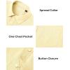 Alimens & Gentle Linen Shirts for Men Long Sleeve Casual Cotton Button Down Shirts Summer Beach Wedding Tops with Pocket(Yellow)