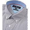 Alimens & Gentle Men’s Cotton Stripe Button Down Shirts Long Sleeve Regular Fit Dress Shirts(Black Stripe)