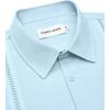 Alimens & Gentle Mens Cuban Guayabera Shirts Short Sleeve Button Down Shirts for Men Summer Beach Wedding(Blue)