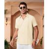 Alimens & Gentle Mens Cuban Guayabera Shirts Short Sleeve Button Down Shirts for Men Summer Beach Wedding(Champagne)