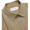 Alimens & Gentle Mens Cuban Guayabera Shirts Short Sleeve Button Down Shirts for Men Summer Beach Wedding(Dark Khaki)