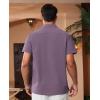 Alimens & Gentle Mens Cuban Guayabera Shirts Short Sleeve Button Down Shirts for Men Summer Beach Wedding(Dark Purple)
