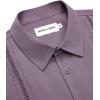 Alimens & Gentle Mens Cuban Guayabera Shirts Short Sleeve Button Down Shirts for Men Summer Beach Wedding(Dark Purple)