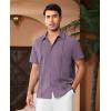 Alimens & Gentle Mens Cuban Guayabera Shirts Short Sleeve Button Down Shirts for Men Summer Beach Wedding(Dark Purple)