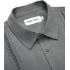 Alimens & Gentle Mens Cuban Guayabera Shirts Short Sleeve Button Down Shirts for Men Summer Beach Wedding(Deep Grey)