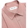 Alimens & Gentle Mens Cuban Guayabera Shirts Short Sleeve Button Down Shirts for Men Summer Beach Wedding(Deep Pink)