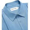 Alimens & Gentle Mens Cuban Guayabera Shirts Short Sleeve Button Down Shirts for Men Summer Beach Wedding(Denim Blue)