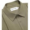 Alimens & Gentle Mens Cuban Guayabera Shirts Short Sleeve Button Down Shirts for Men Summer Beach Wedding(Green)