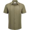 Alimens & Gentle Mens Cuban Guayabera Shirts Short Sleeve Button Down Shirts for Men Summer Beach Wedding(Green)