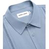 Alimens & Gentle Mens Cuban Guayabera Shirts Short Sleeve Button Down Shirts for Men Summer Beach Wedding(Grey Blue)