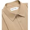 Alimens & Gentle Mens Cuban Guayabera Shirts Short Sleeve Button Down Shirts for Men Summer Beach Wedding(Khaki)