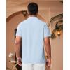 Alimens & Gentle Mens Cuban Guayabera Shirts Short Sleeve Button Down Shirts for Men Summer Beach Wedding(Light Blue)