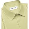 Alimens & Gentle Mens Cuban Guayabera Shirts Short Sleeve Button Down Shirts for Men Summer Beach Wedding(Light Green)