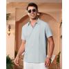 Alimens & Gentle Mens Cuban Guayabera Shirts Short Sleeve Button Down Shirts for Men Summer Beach Wedding(Light Grey)