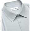 Alimens & Gentle Mens Cuban Guayabera Shirts Short Sleeve Button Down Shirts for Men Summer Beach Wedding(Light Grey)