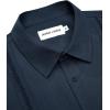 Alimens & Gentle Mens Cuban Guayabera Shirts Short Sleeve Button Down Shirts for Men Summer Beach Wedding(Navy Blue)