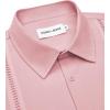 Alimens & Gentle Mens Cuban Guayabera Shirts Short Sleeve Button Down Shirts for Men Summer Beach Wedding(Pink)