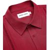 Alimens & Gentle Mens Cuban Guayabera Shirts Short Sleeve Button Down Shirts for Men Summer Beach Wedding(Red)
