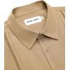 Alimens & Gentle Mens Cuban Guayabera Shirts Short Sleeve Button Down Shirts for Men Summer Beach Wedding(Tan)