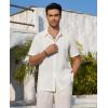 Alimens & Gentle Mens Cuban Guayabera Shirts Short Sleeve Button Down Shirts for Men Summer Beach Wedding(White)