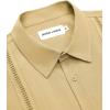 Alimens & Gentle Mens Cuban Guayabera Shirts Short Sleeve Button Down Shirts for Men Summer Beach Wedding(Yellow)