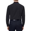 Alimens & Gentle Mens Dress Shirts 4-Way Stretch Long Sleeve Collared Casual Solid Wedding Dating Button Down Shirt(Black)