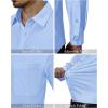 Alimens & Gentle Mens Dress Shirts 4-Way Stretch Long Sleeve Collared Casual Solid Wedding Dating Button Down Shirt(Blue)