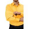 Alimens & Gentle Mens Dress Shirts 4-Way Stretch Long Sleeve Collared Casual Solid Wedding Dating Button Down Shirt(Bright Yellow)
