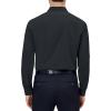 Alimens & Gentle Mens Dress Shirts 4-Way Stretch Long Sleeve Collared Casual Solid Wedding Dating Button Down Shirt(Carbon Grey)
