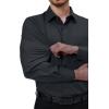 Alimens & Gentle Mens Dress Shirts 4-Way Stretch Long Sleeve Collared Casual Solid Wedding Dating Button Down Shirt(Carbon Grey)