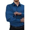 Alimens & Gentle Mens Dress Shirts 4-Way Stretch Long Sleeve Collared Casual Solid Wedding Dating Button Down Shirt(Dark Blue)