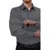 Alimens & Gentle Mens Dress Shirts 4-Way Stretch Long Sleeve Collared Casual Solid Wedding Dating Button Down Shirt(Dark Grey)