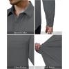 Alimens & Gentle Mens Dress Shirts 4-Way Stretch Long Sleeve Collared Casual Solid Wedding Dating Button Down Shirt(Dark Grey)