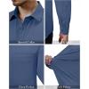 Alimens & Gentle Mens Dress Shirts 4-Way Stretch Long Sleeve Collared Casual Solid Wedding Dating Button Down Shirt(Dusty Blue)