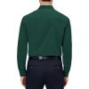 Alimens & Gentle Mens Dress Shirts 4-Way Stretch Long Sleeve Collared Casual Solid Wedding Dating Button Down Shirt(Green)