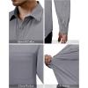 Alimens & Gentle Mens Dress Shirts 4-Way Stretch Long Sleeve Collared Casual Solid Wedding Dating Button Down Shirt(Grey)
