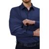 Alimens & Gentle Mens Dress Shirts 4-Way Stretch Long Sleeve Collared Casual Solid Wedding Dating Button Down Shirt(Navy Blue)