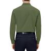Alimens & Gentle Mens Dress Shirts 4-Way Stretch Long Sleeve Collared Casual Solid Wedding Dating Button Down Shirt(Olive Green)