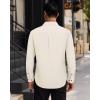 Alimens & Gentle Mens Dress Shirts Long Sleeve 4 Way Stretch Solid Collared Button Down Shirt Regular Fit Formal Business(Beige)